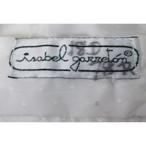 Vtg 90s Isabel Garreton Smocked White Dress 3T Dots Pleated Collar Pink Flowers - Picture 12 of 12